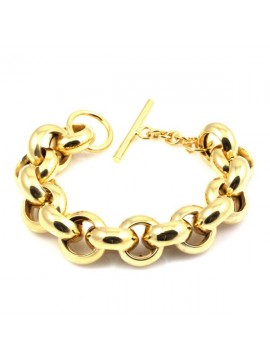 Bracciale donna in bronzo dorato catena ad anelli