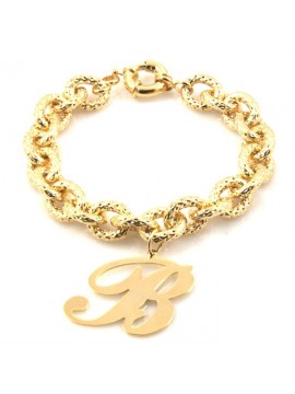 Bracciale donna in bronzo dorato con lettera