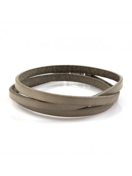Bracciale in pelle da attorcigliare beige