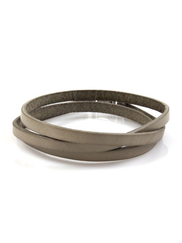 Bracciale in pelle da attorcigliare beige