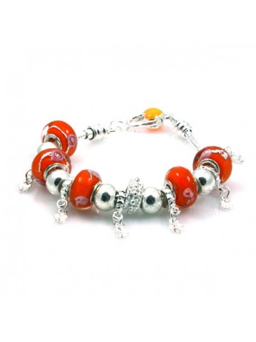 Bracciale donna con murrine arancio
