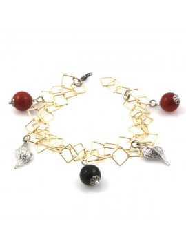 Bracciale in pietre dure donna catena in bronzo