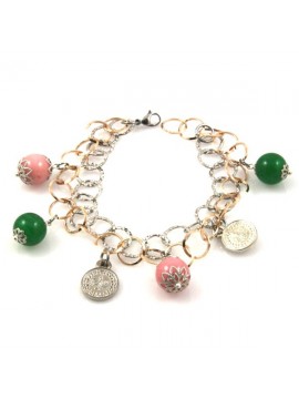 Bracciale in pietre dure donna catena in bronzo