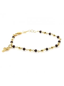 Bracciale rosario in argento dorato