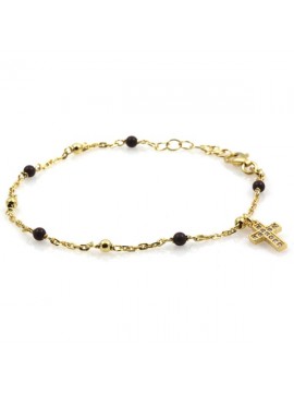 Bracciale rosario in argento dorato