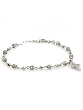 Bracciale rosario in argento e cristalli