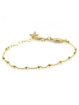Bracciale rosario in argento dorato con medaglia miracolosa