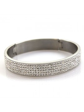 Bracciale svarovski strass bianchi apribile