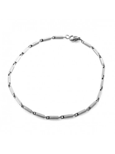 Bracciale acciaio maglia a barrette
