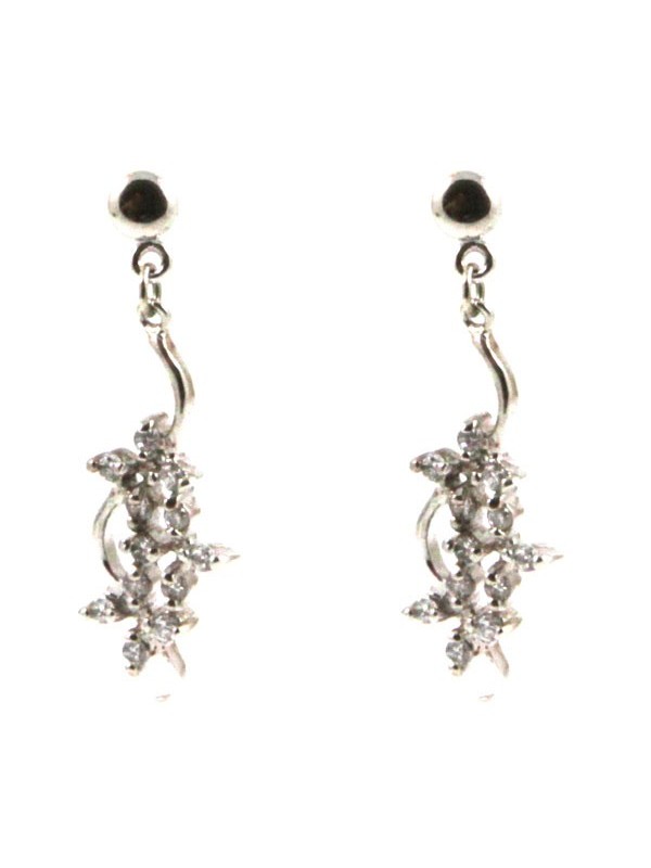 Orecchini donna in argento pendenti con fiorellini