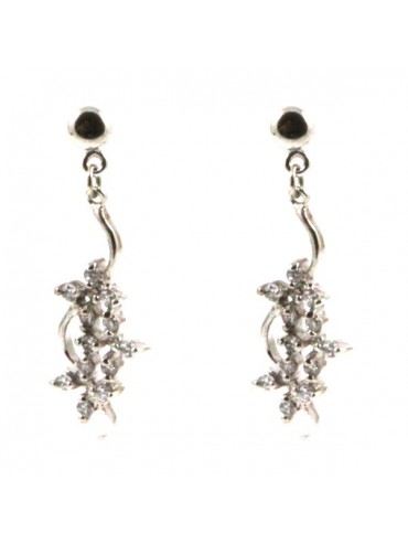 Orecchini donna in argento pendenti con fiorellini
