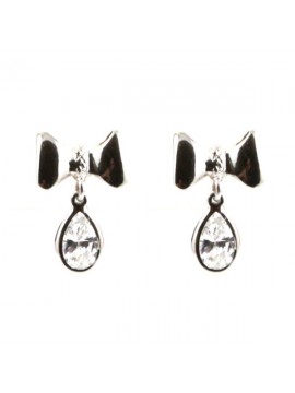 Orecchini donna in argento a vite con fiocco