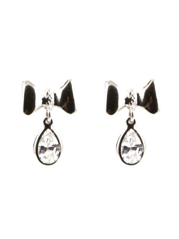 Orecchini donna in argento a vite con fiocco