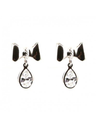 Orecchini donna in argento a vite con fiocco