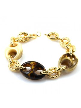 Bracciale donna in bronzo dorato e resina