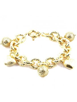 Bracciale donna in bronzo dorato con ciondoli