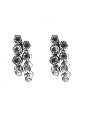 Orecchini donna in argento a vite con strass