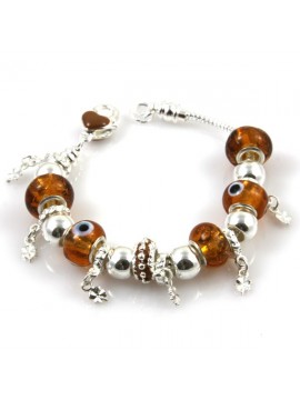 Bracciale con murrine colorate marroni