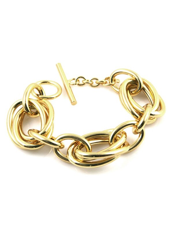 Bracciale donna in bronzo dorato maglia a catena
