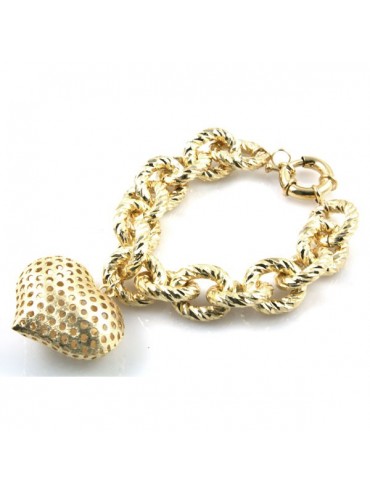 Bracciale donna in bronzo dorato con cuore