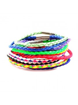 Bracciale in pelle colorata set 10 pezzi