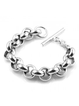 Bracciale donna in bronzo argentato maglia a catena