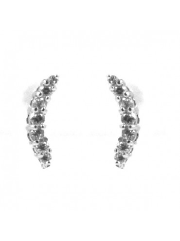 Orecchini donna in argento a vite con strass