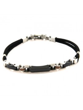 Bracciale uomo in acciaio a tre colori