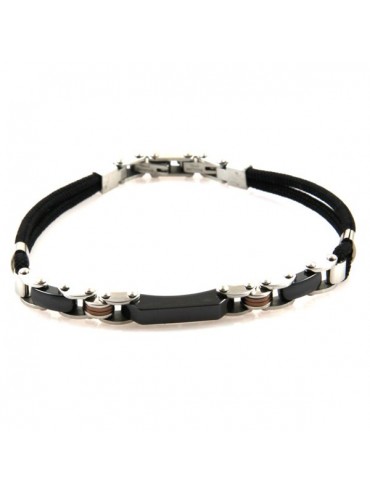 Bracciale uomo in acciaio a tre colori