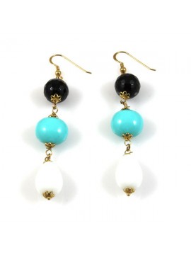 Orecchini donna in argento dorato e pietre dure