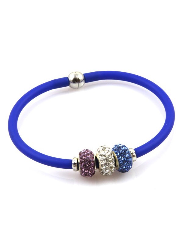 Bracciale donna in silicone con rotelline swarovski