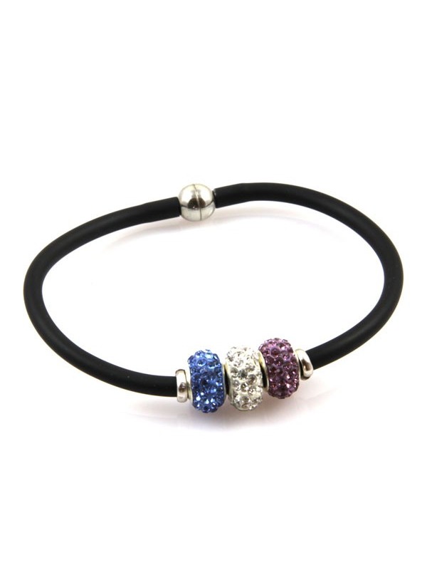 Bracciale donna in silicone con rotelline swarovski