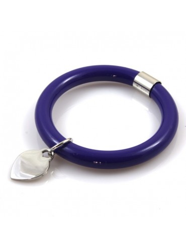 Bracciale donna rigido in smalto con ciondolo