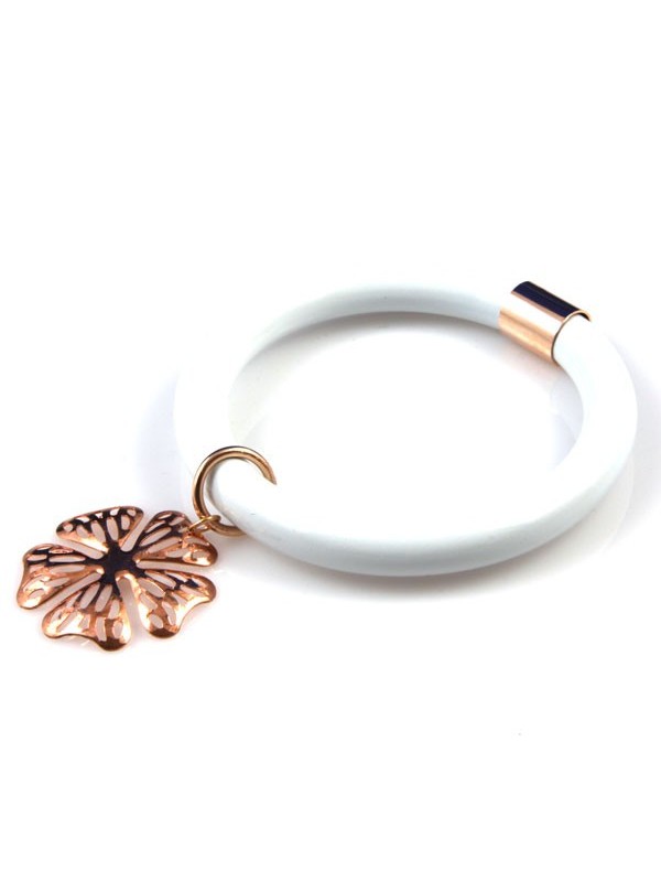 Bracciale donna rigido in smalto con ciondolo