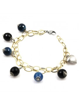 Bracciale donna in pietre dure agata onice e giada