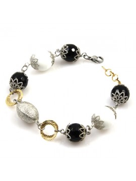 Bracciale donna in pietre dure agata onice e giada