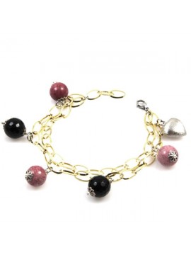 Bracciale donna in pietre dure agata onice e giada
