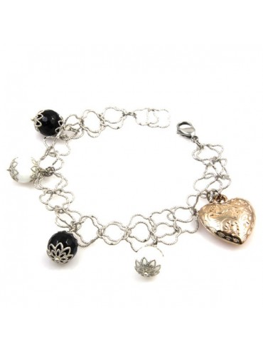 Bracciale donna in pietre dure agata onice e giada