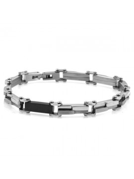 Bracciale uomo acciaio a due colori