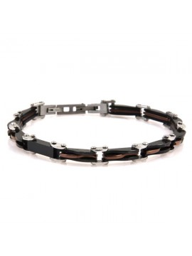 Bracciale uomo acciaio a tre colori
