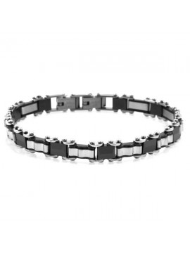 Bracciale uomo acciaio a due colori