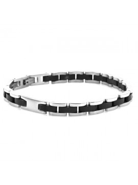 Bracciale uomo acciaio a due colori