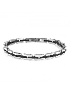 Bracciale uomo in acciaio e ceramica