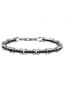 Bracciale uomo in acciaio e ceramica