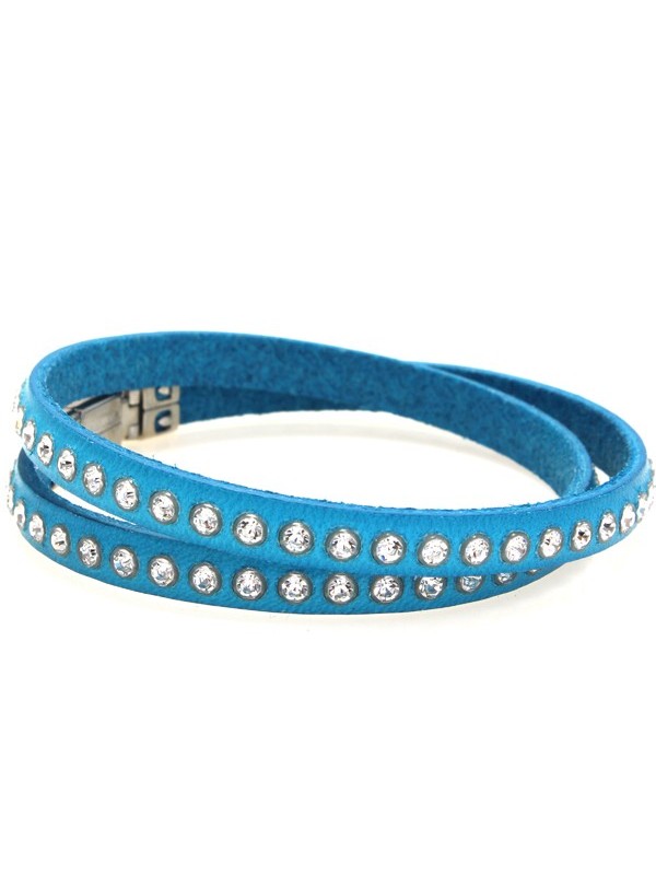 Bracciale swarovski in pelle da attorcigliare
