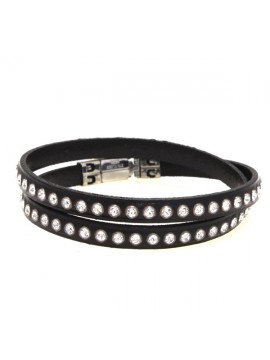 Bracciale swarovski in pelle da attorcigliare