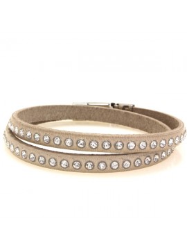 Bracciale swarovski in pelle da attorcigliare