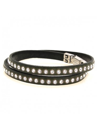 Bracciale swarovski in pelle da attorcigliare
