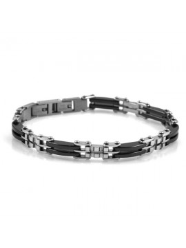 Bracciale uomo acciaio bicolore