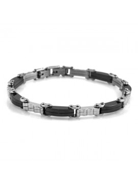 Bracciale uomo acciaio bicolore